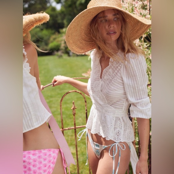 Brand new**LoveShackFancy**Pola Wrap top - Picture 6 of 8